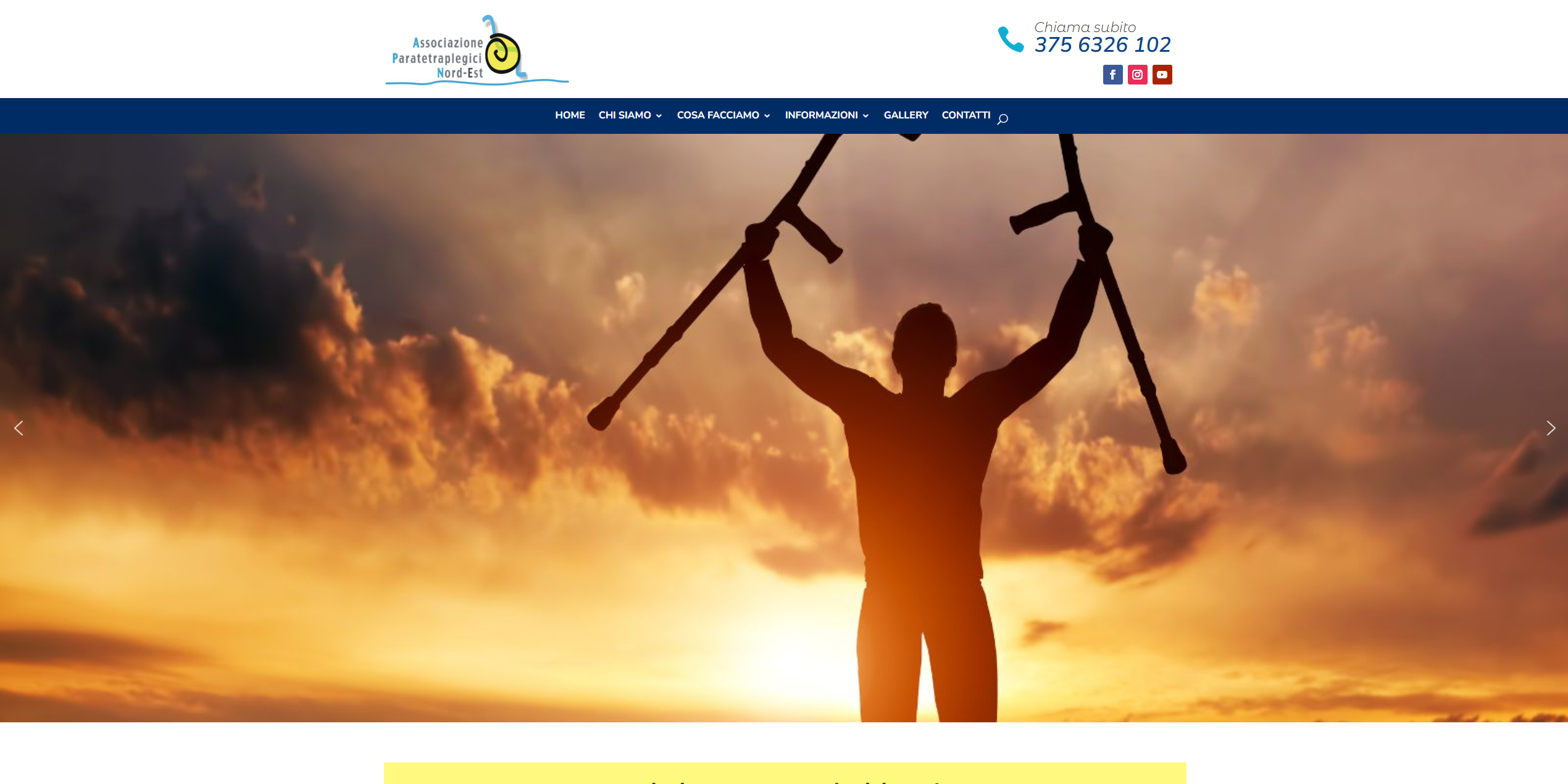 Sito Web associazione Paratetraplegici nord-est