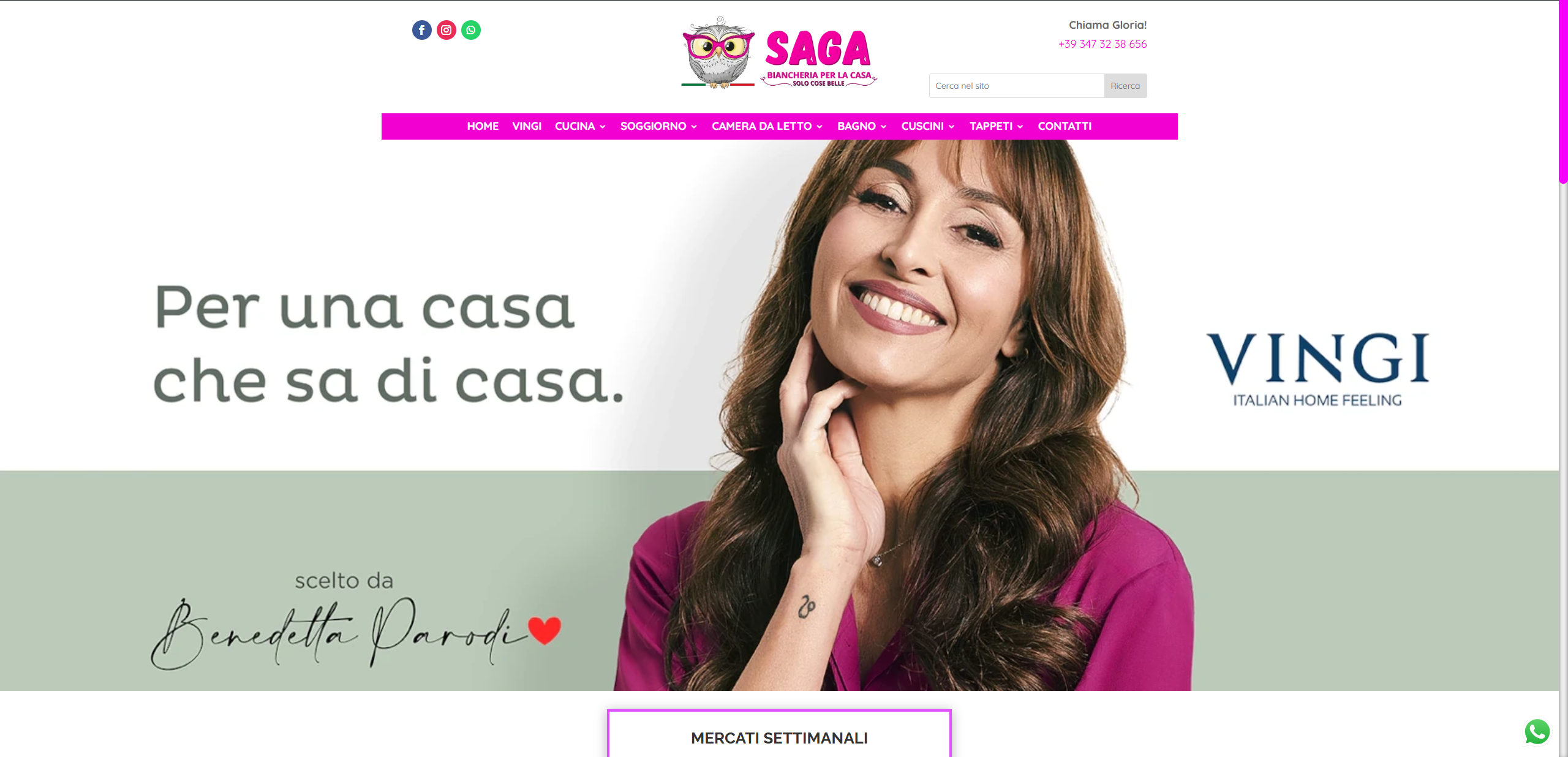 Sito Web SAGA Biancheria per la casa